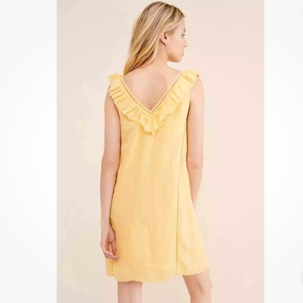 Faherty Ellis Linen Dress Ruffle - Picture 3 of 8